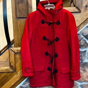 Deliciously Soft Chaps Faux Suede Coat. Toggle Closures. Hooded. Vintage look!